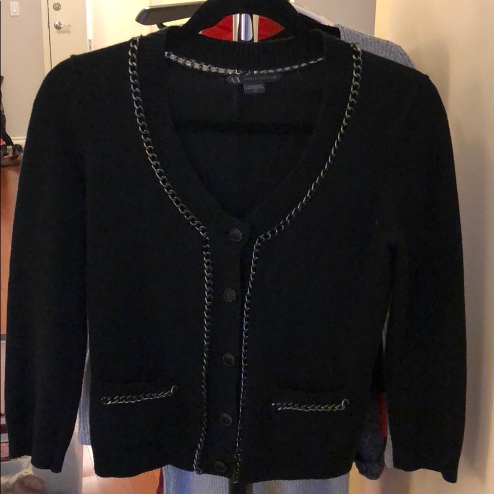Armani exchange black cardigan size s